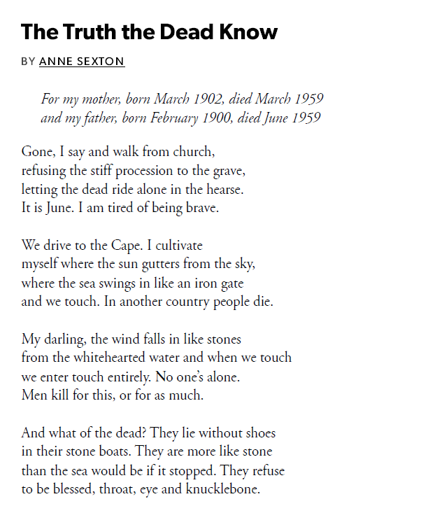 'It is June. I am tired of being brave.'
#AnneSexton
#PoetryTherapy
#APoemADay