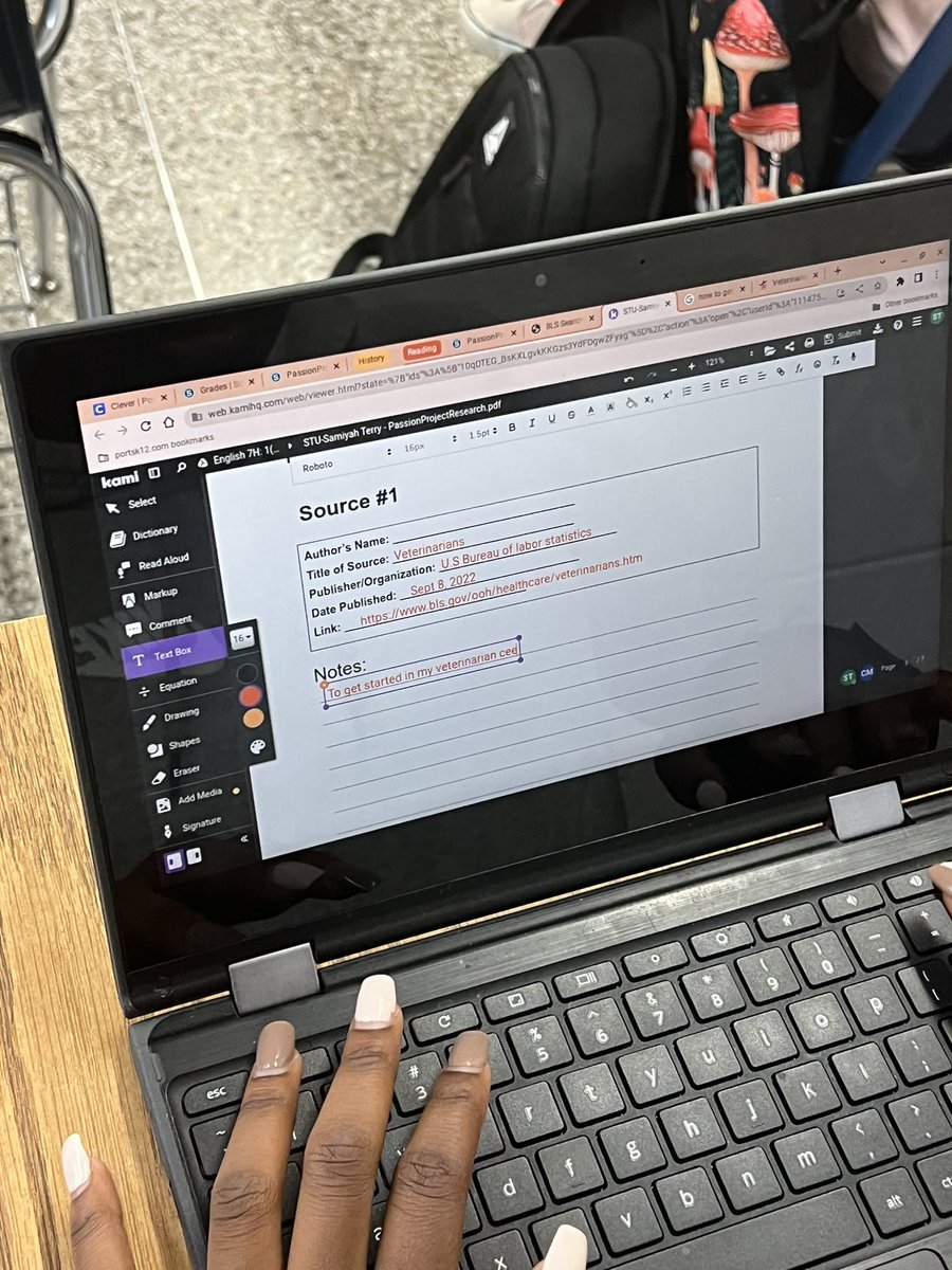 jwebb0225's tweet photo. Passion Projects in 7th grade English. Planning in Kami and creating in WeVideo.  I can’t wait to see how these turn out.  @cavalier_corner @EndiaHatcher #PPStrt @jennthomas75 https://t.co/sZBeHpDuvj