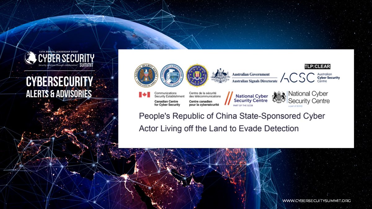 CyberSummitIntl's tweet image. IMPORTANT CYBERSECURITY ALERT FROM MULTIPLE GOVERNMENT AGENCIES > REPORT ATTACHED >
You can click through to our Cyber Blog to get your copy of the cybersecurity alert at cybersecuritysummit.org/2023/06/02/cyb…
@NSAGov @CISAgov @DOJPH 
#cybersecurityalert @CyberSummitIntl #cyberblog