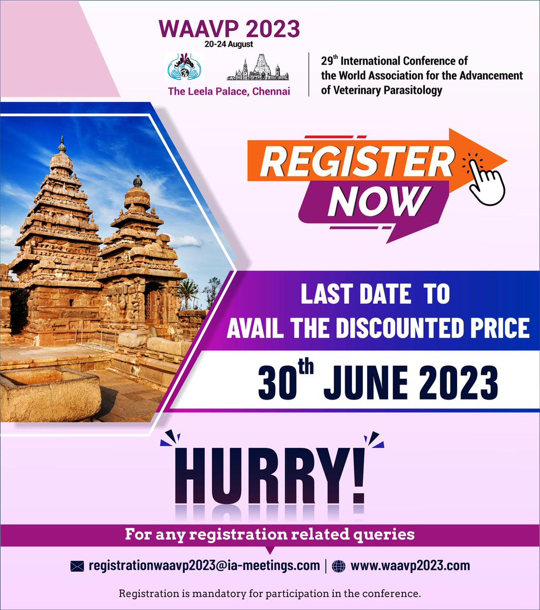 Hurry! The last date to avail of the discounted price for WAAVP 2023 is 30th June 2023. Register Now! Click here to register waavp2023.com/registration/