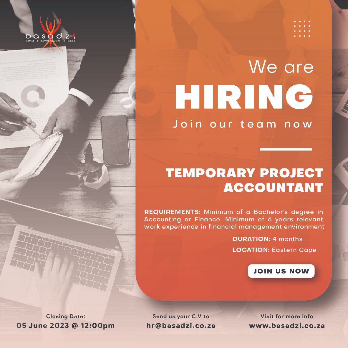 BasadziGroup's tweet photo. We are hiring. https://t.co/PpQTTYMsdf
