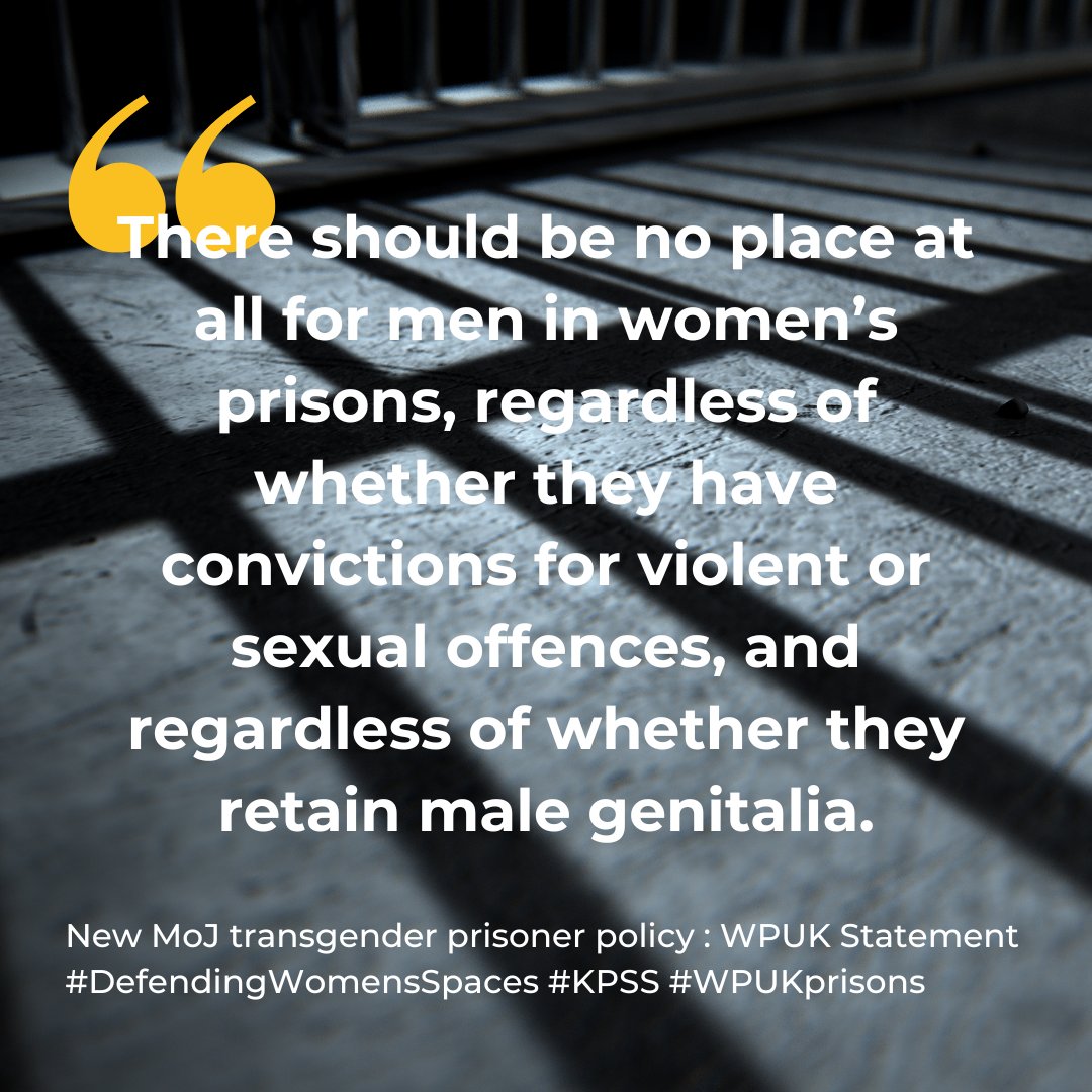 'The UN mandate to keep male & female prisoners separate is essential, not just for the safety of female prisoners, but for their privacy & dignity. The MoJ must implement a women-only policy in women’s prisons, as a first step in a wholesale reform of how the criminal justice…