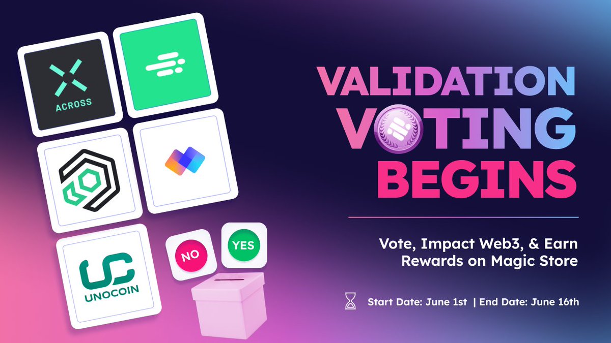 🔍🔮 Explore the latest projects under validation on the Magic Store and EARN Rewards for Voting!

Why vote? 🤔

🏆 Earn Karma Points on Magic Store, convertible to Cash Rewards
🎁 Get a FREE unique NFT for Each Vote!

How to join? Follow these steps: 🤩

1️⃣ Create a Magic Store