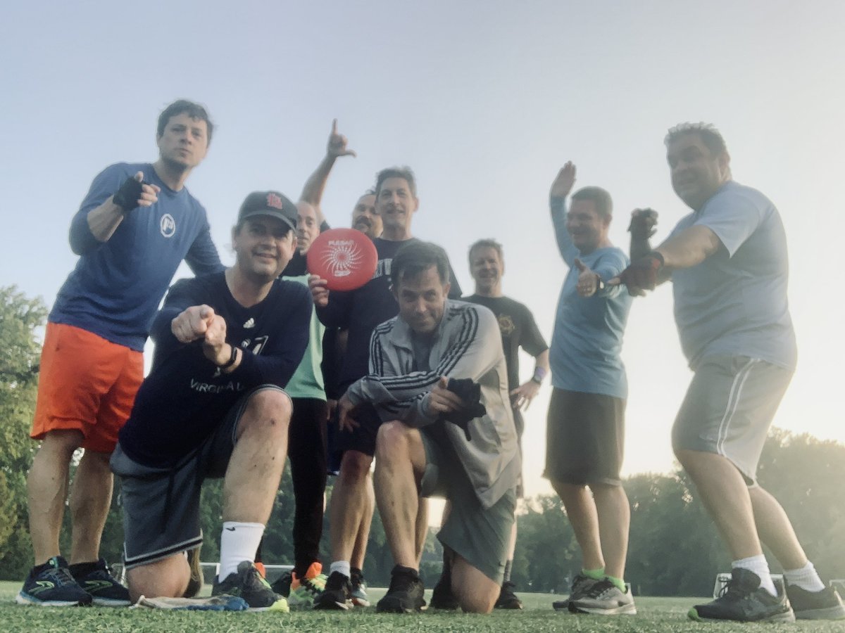 F3TheCapital's tweet image. One could ask “if a @F3Nation #AO plays #ultimatefrisbee every Fri or sometimes twice a week, is it really a #F3workout?”, but upon observing the “game” you’d realize with the number of dropped frisbees it is basically a half hour of wind sprints with a ton of penalty #burpees!