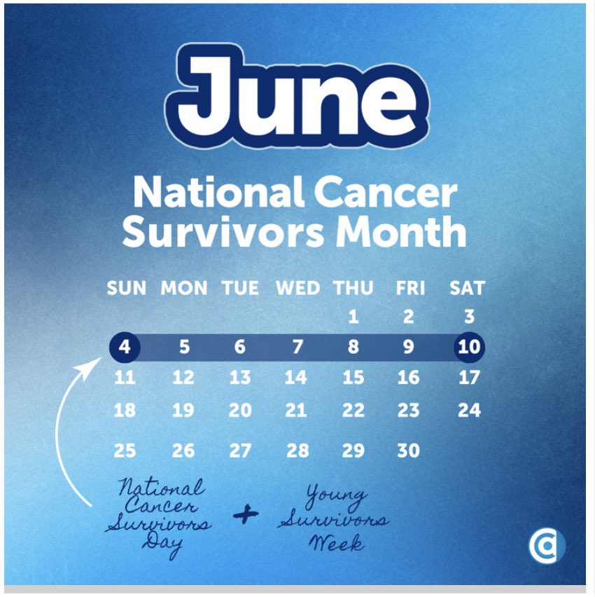 June is #NationalCancerSurvivorsMonth! Join the @CCAlliance and me in celebrating those who have fought the disease and those currently in treatment by spreading awareness and sharing this post.