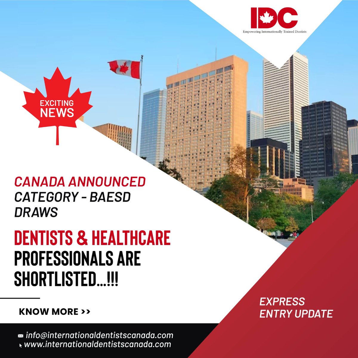 IDC_Consultancy's tweet photo. Starting Summer 2023 Canada will start inviting candidates who will be able to demonstrate ability to communicate in French language or possess work experience in particular occupations (NOC). 

Good news is Dentists and other 34 otherHealthcare professionals are shortlisted. https://t.co/lDcx7tCCcT