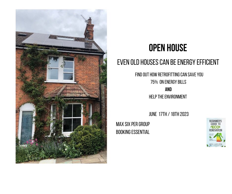 Looking forward to my first Open House for @SustainableStA Sustfest. New sessions added in response to demand - great news. All houses pre-1990 need retrofitting to save 20% Uk emissions. Direct action that makes you more comfortable & saves money #energyefficiency #retrofit