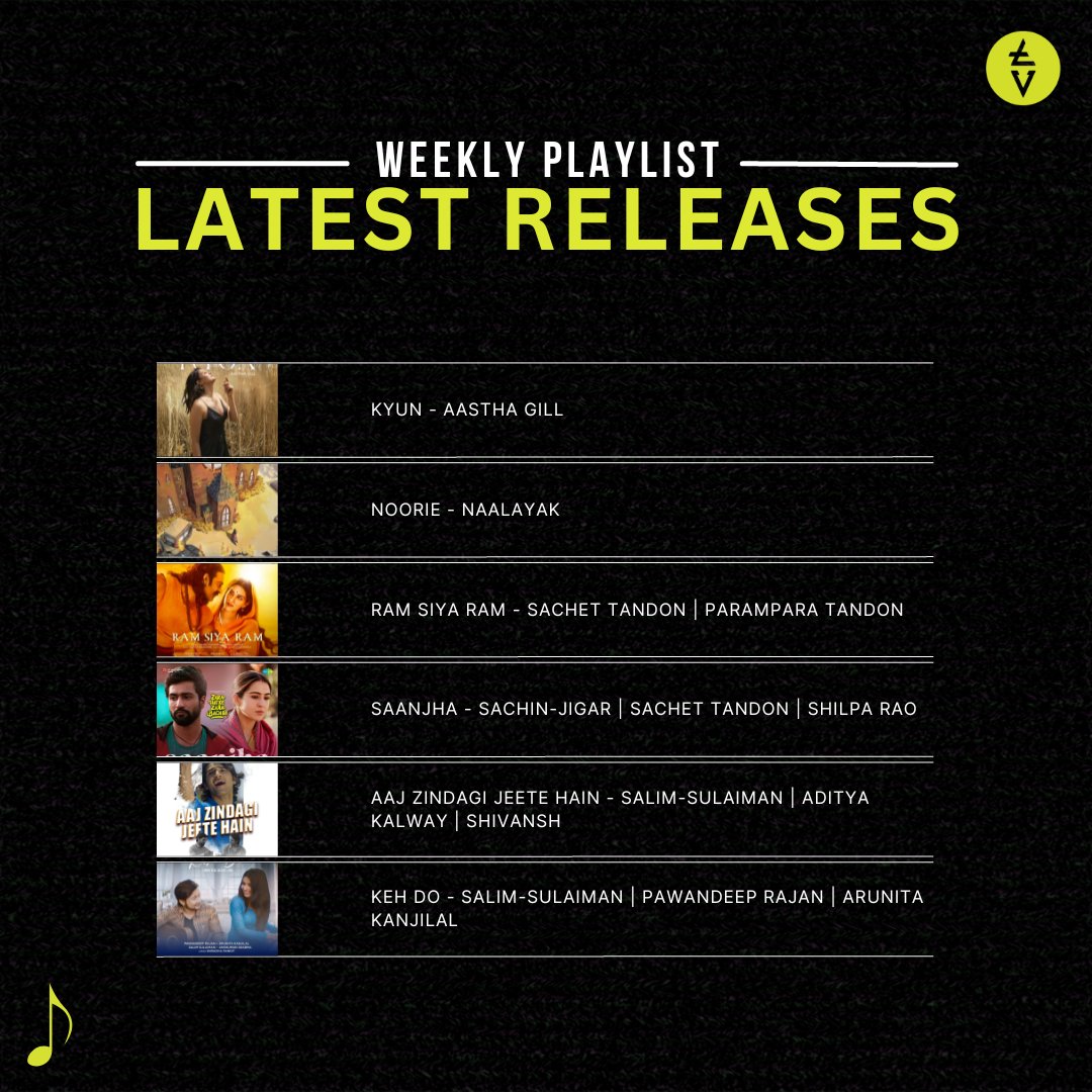TribeVibeLive's tweet photo. 🎶 Brace yourself for a sonic feast! The hottest tracks of the week have arrived!🎧✨
#SongsYouNeedToKnow
@GillAastha @NAALAYAK_ @SachetParampara @sachet_tandon @ParamparaTandon @SachinJigarLive @shilparao11 @salim_merchant @SlimSulaiman @Sulaiman @adityakalway @RajanPawandeep https://t.co/Yu33Mk84Nn