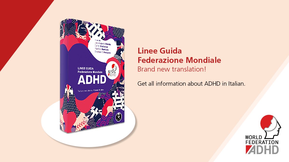 !!Breaking news!! Our #WFADHD Guide is now available in 5 languages! Take a look at the latest edition „Linee Guida Federazione Mondiale ADHD“ kindly translated into Italian by @AlessioBellato, who can be found at the @UoNMalaysia. #ADHD #adhdstudies 
FMI: bit.ly/3TqLnWy