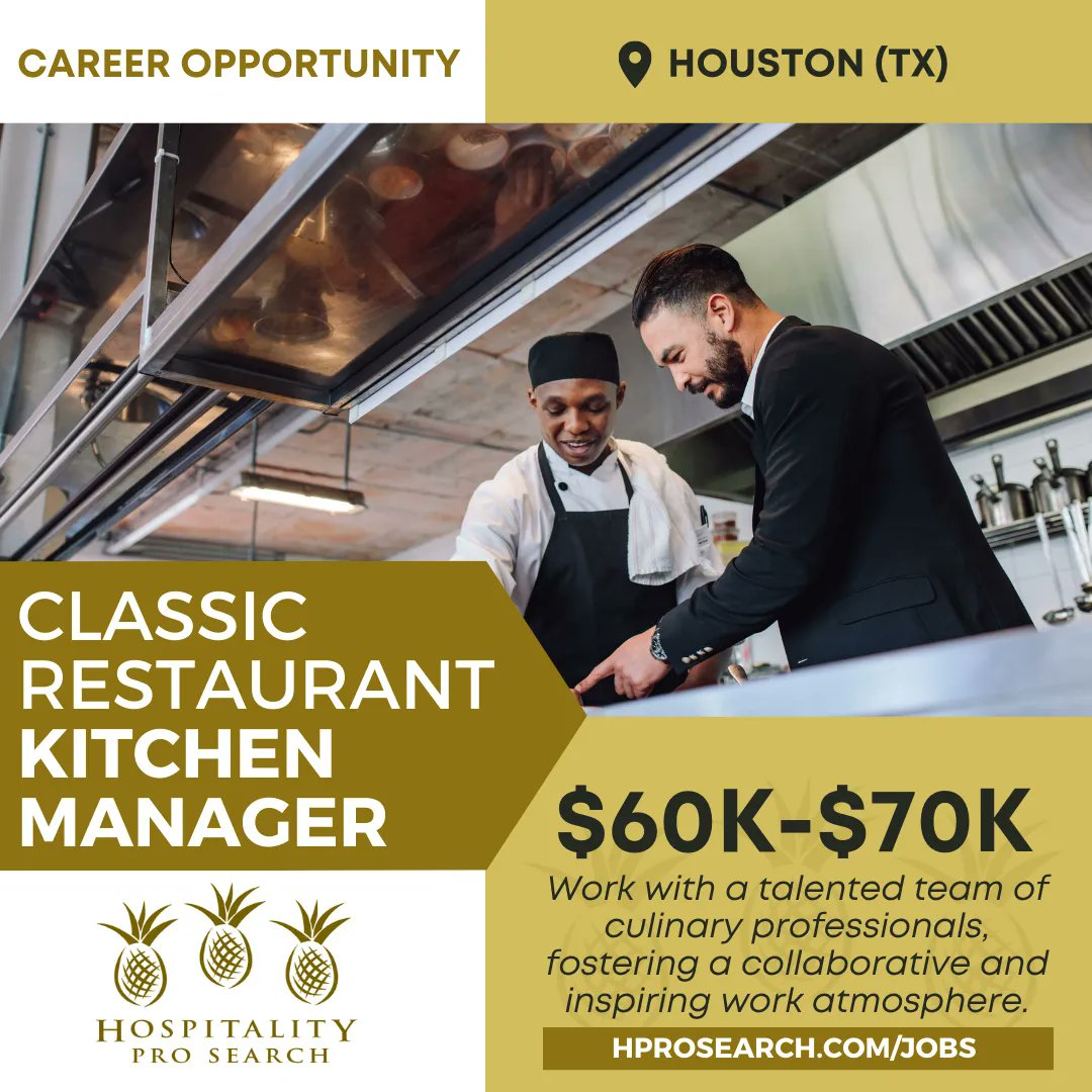 HProSearch's tweet image. 🤝💼 Be part of our driven team, showcasing your success in a fast-paced, high-volume environment. 🚀 Take charge of all restaurant operations—superb service, staff management, and financial performance.

➡️Apply through this link: buff.ly/3C2gVu4

#hprosearch #restaurant