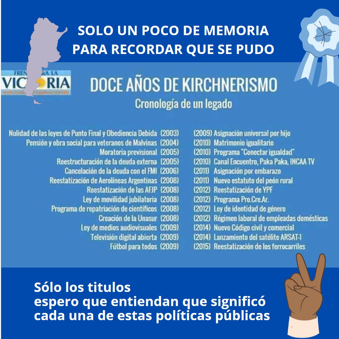 Esto fue un estado presente con transformación cultural y recuperación de derechos de los sectores más vulnerados de la sociedad... Para hacer eso, hubo que tocar intereses, y eso explica todo.
Solo hay que repetir e imitar el rumbo, la actitud para dar las peleas.<a href="/lpfrentetodos/">Frente Todos La Plata</a>
