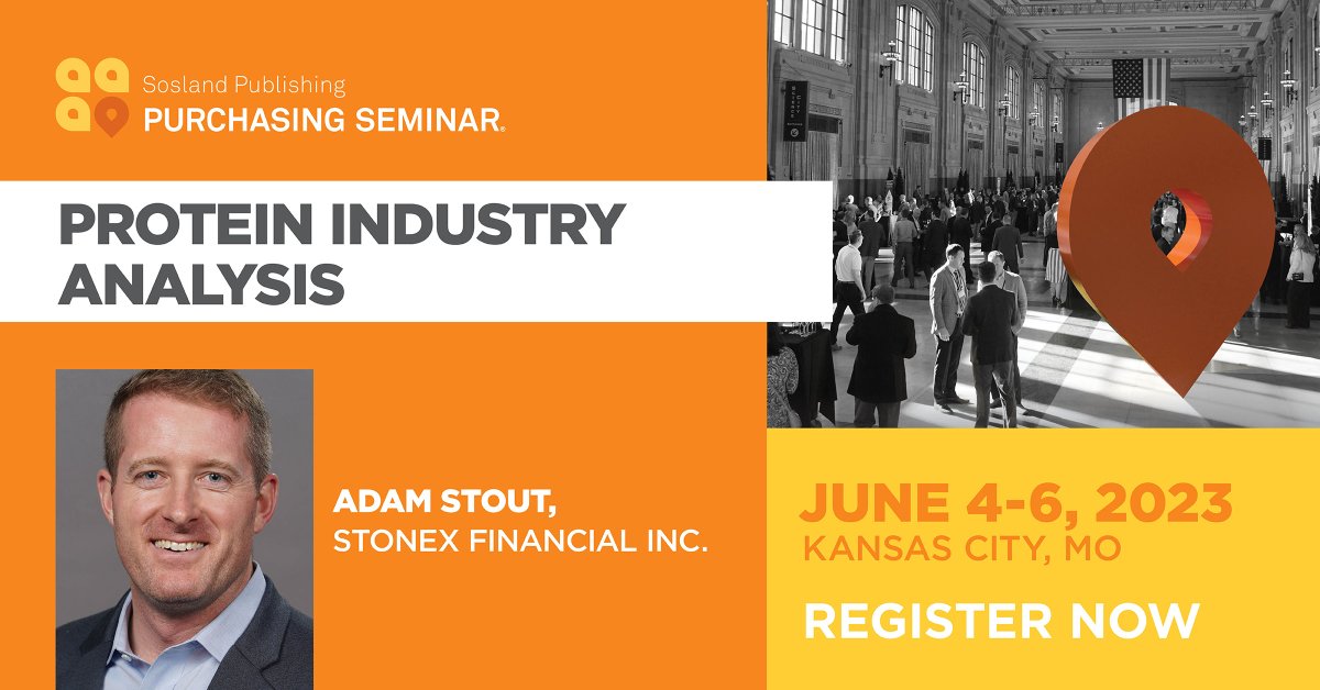 StoneX_Official's tweet image. Adam Stout, will be sharing his outlook for beef, pork, and poultry at this year’s Sosland Publishing Purchasing Seminar. If you’re interested in hearing his perspectives, you won’t want to miss it. Learn more about the event and other sessions here: ms.spr.ly/6014gbKIr