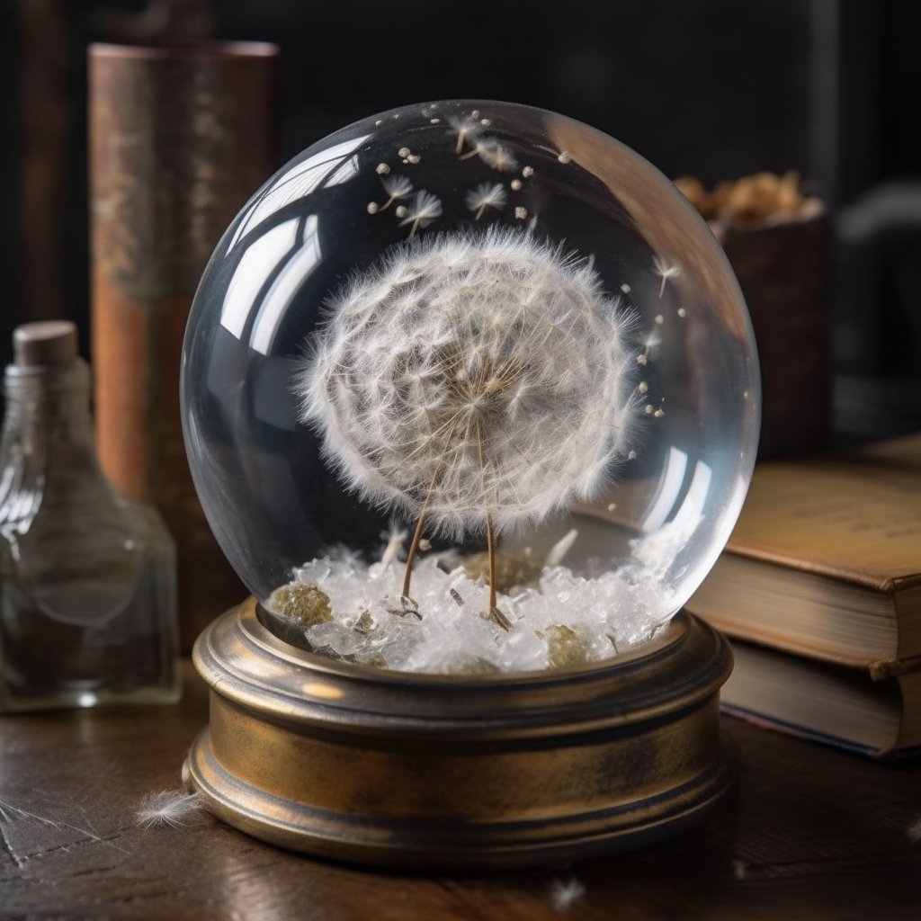 snow globe containing delicate dandelions @midjourney #midjourneyV5 #aiartgeneratedart #generativeart #generativeartwork #artificialintelligenceai #aiartgenerator #aiartwork #aiartworks #artificialintelligence #midjourney #midjourneyart #midjourneycommunity