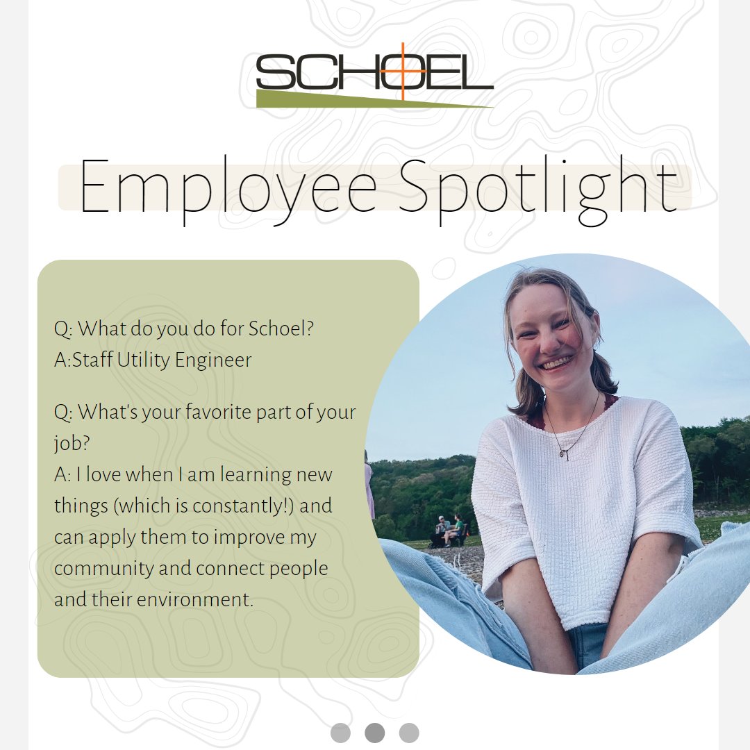 Schoel1888's tweet image. Welcome to the team, Izzy! Izzy is our newest member to our Huntsville office as a Staff Utility Engineer!

#schoel #utilityengineer #huntsville #hsv #alabama #engineering #engineer #landdevelopment #utilityinfrastructure #infrastructure #development #projects #employeespotlight