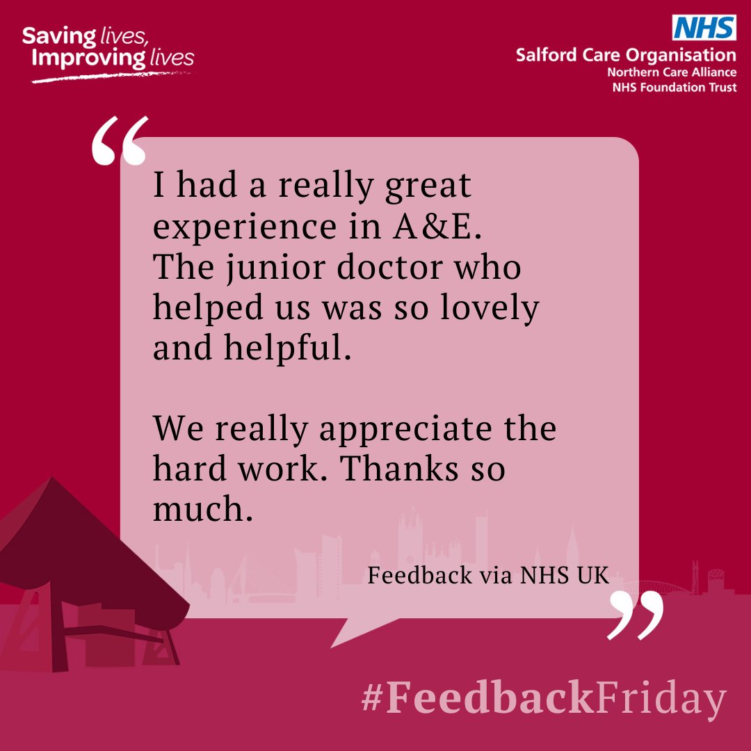 🌟 An excellent #PatientExperience delivered by this junior doctor working in our A&amp;E department.

Thank you to our #NCAFamily for all that you do!

#FeedbackFriday