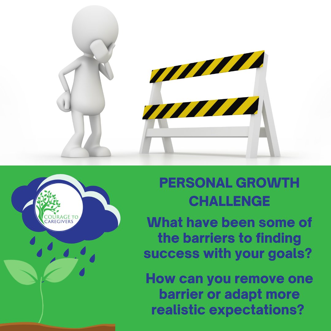 What's standing in the way of your progress? Are you facing certain barriers that feel like a roadblock to your journey of personal growth? Are your expectations realistic? What can you do to change it?

#caregiversupport #burnoutprevention #empowerment