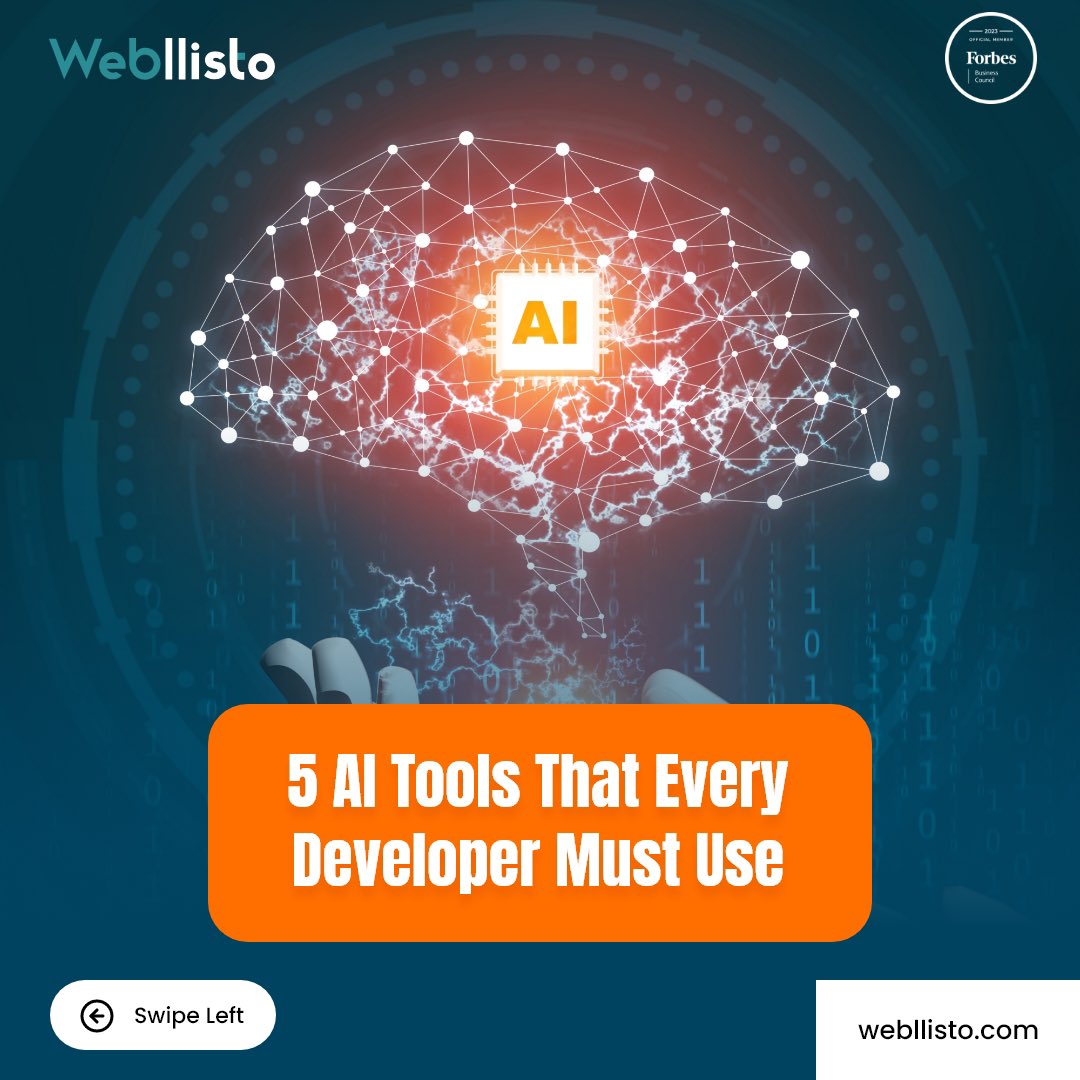 webllisto's tweet image. Boost your development workflow with these 5 must-have AI tools! 🚀✨
#aitools #developmentworkflow #codecompletion #codequality #maintenancetools #developerassistance #productivitytools #coderslife #codingtools #techupdates #AIdevelopment #codingcommunity #softwaredevelopers