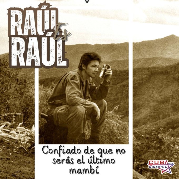 Un mambí que da continuidad, porque mambises somos todos los que defendemos un proyecto social diferente. Nuestro socialismo será eterno porque sus defensores tenemos como guía a #FidelPorSiempre y a #RaulEsRaul
@ETirador1 
@toscocubano
@BermudezYasel