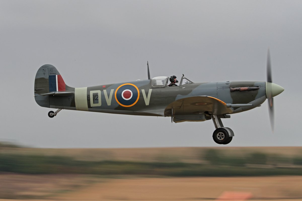 Nick Smith coming in to land after a display at Duxford. The Spitfire mk.V is light to handle and has beautifully harmonised controls - just about perfect!

Thanks to <a href="/NeilCotten/">Neil Cotten</a> for the photo

#spitfire #duxford #airshow #fighteraviation #spitfireV #taildragger #warbirds