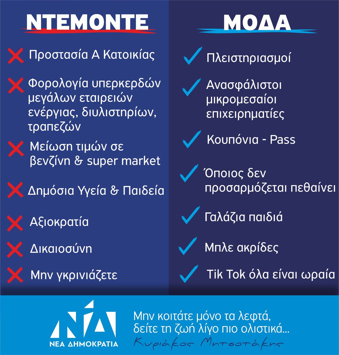 Ο Άδωνις #Γεωργιάδης είπε ότι είναι #ντεμοντέ η συζήτηση για #προστασία_πρώτης_κατοικίας.
Αν θες να είσαι κι εσύ #μοδάτος, #ψήφισε_ΝΔ!! Μπορεί να βρεθείς #στον_άσο, αλλά, όπως είπε και ο #Μητσοτάκης «Μην κοιτάτε τα λεφτά, δείτε τη ζωή λίγο πιο ολιστικά»...
#Εκλογες25Ιουνιου