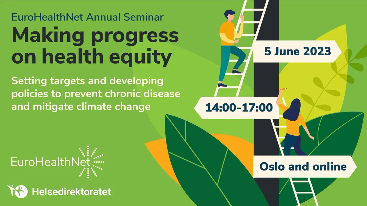 🚨Last chance to register for our seminar "Making progress on health equity" this Tuesday!

We will feature speakers from <a href="/WHO/">World Health Organization (WHO)</a>, <a href="/WHO_Europe/">WHO/Europe</a>, <a href="/marmotihe/">The Sir Michael Marmot Institute of Health Equity</a>, <a href="/cphp_berlin/">Centre for Planetary Health Policy (CPHP)</a> &amp; institutes of public health <a href="/istsupsan/">Istituto Superiore di Sanità</a> &amp; <a href="/Helsedir/">Helsedirektoratet 🇸🇯 Directorate of Health</a>.

Register to follow the live stream➡️buff.ly/3M8QXLt
