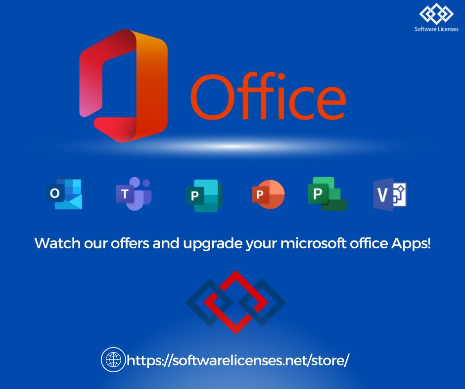 We offer you all microsoft office Apps! Be quick and get you special offers!!
#softwarelicenses #microsoftoffice #windows #specialoffers #alltimeservice #offersforyou #digitalservice #enterprise
