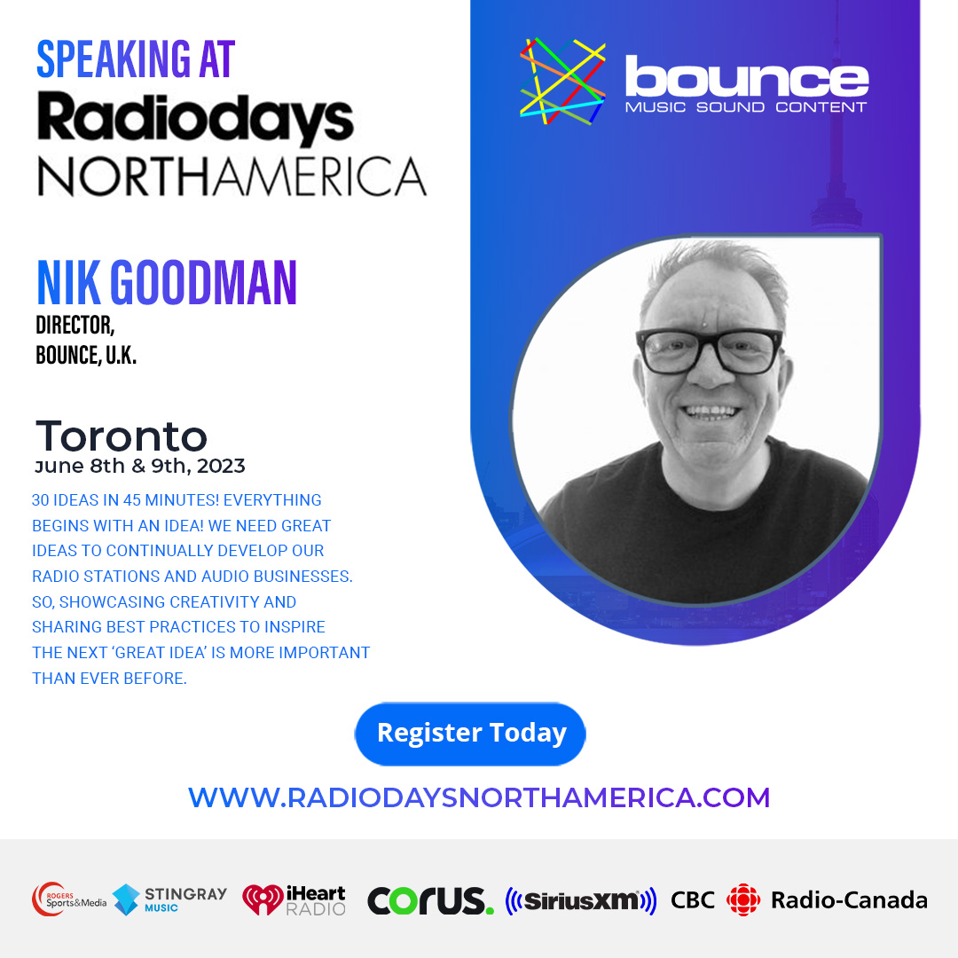 Nik Goodman (@nikgoodman) on Twitter photo This time next week, Day 2 of <a href="/RadiodaysNA/">Radiodays North America</a> will be getting underway in Toronto, and I will be busy writing my ad-libs for the session later that day.
I've got some great speakers sharing their ideas, including <a href="/vgeller/">Valerie Geller</a> <a href="/JamesCridland/">James Cridland</a> <a href="/mrpkaye/">Paul Kaye</a> <a href="/iamkyleewinn/">⚡️KYLEE WINN⚡️</a> <a href="/steveprattca/">stevepratt</a> This time next week, Day 2 of <a href="/RadiodaysNA/">Radiodays North America</a> will be getting underway in Toronto, and I will be busy writing my ad-libs for the session later that day.
I've got some great speakers sharing their ideas, including <a href="/vgeller/">Valerie Geller</a> <a href="/JamesCridland/">James Cridland</a> <a href="/mrpkaye/">Paul Kaye</a> <a href="/iamkyleewinn/">⚡️KYLEE WINN⚡️</a> <a href="/steveprattca/">stevepratt</a>