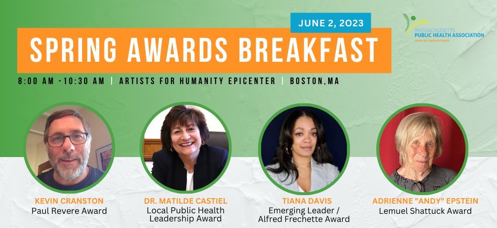 MPHA is thrilled to be recognizing & hearing from 5 #healthequity champions! Our awardees have worked tirelessly  across decades to make our communities, our state & our world healthier & more just. #publichealthmatters (4/x)