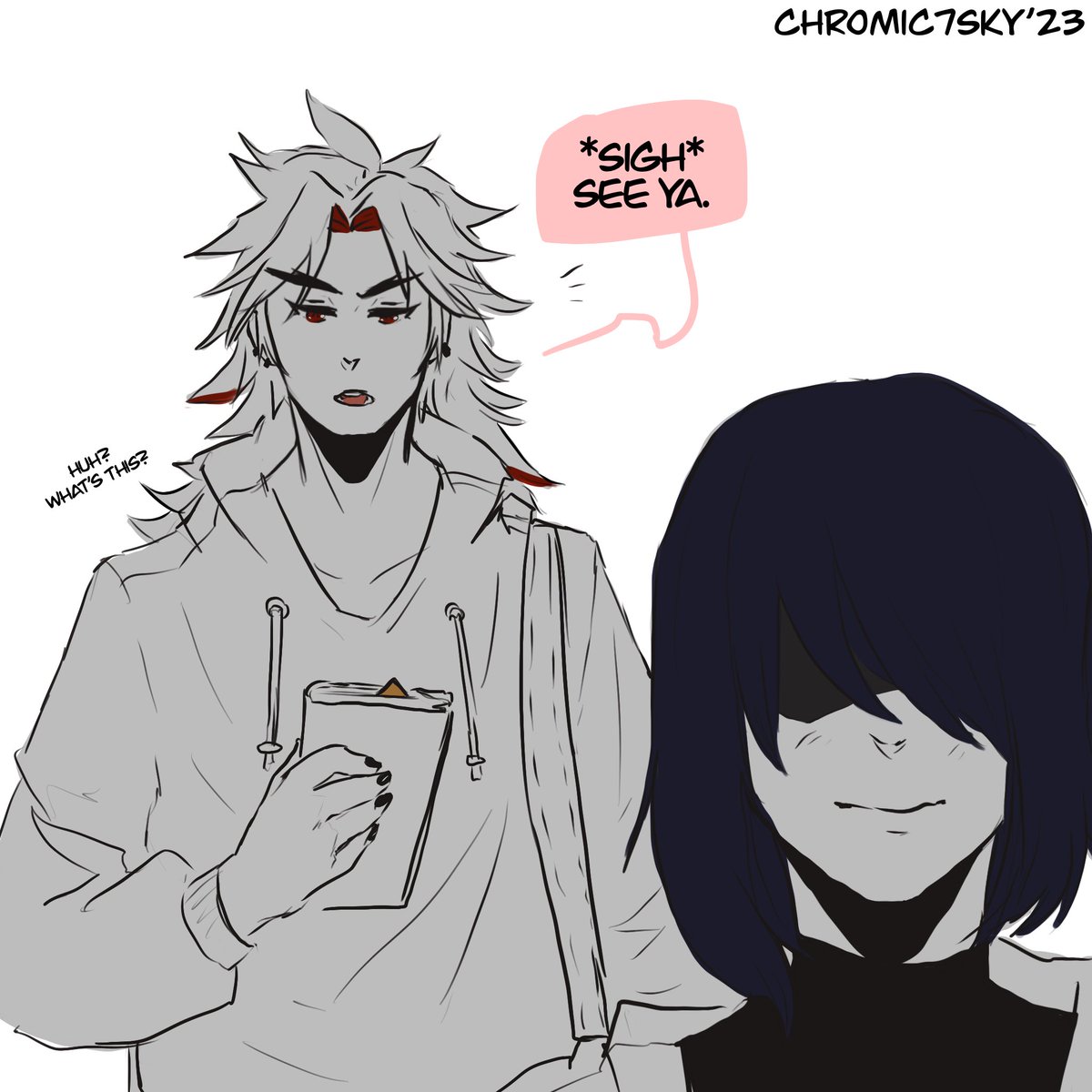 Happy belated bday arataki itto 🎂🎂🎂🥳🥳🥳🥳 #ittosara #saraitto #kujousara #aratakiitto #Genshinlmpact #HappyBirthday  1/3 p.s: tagging <a href="/huxiaology/">enne 🍊 new fic.....</a> cuz its college au inspired 🙈🙈