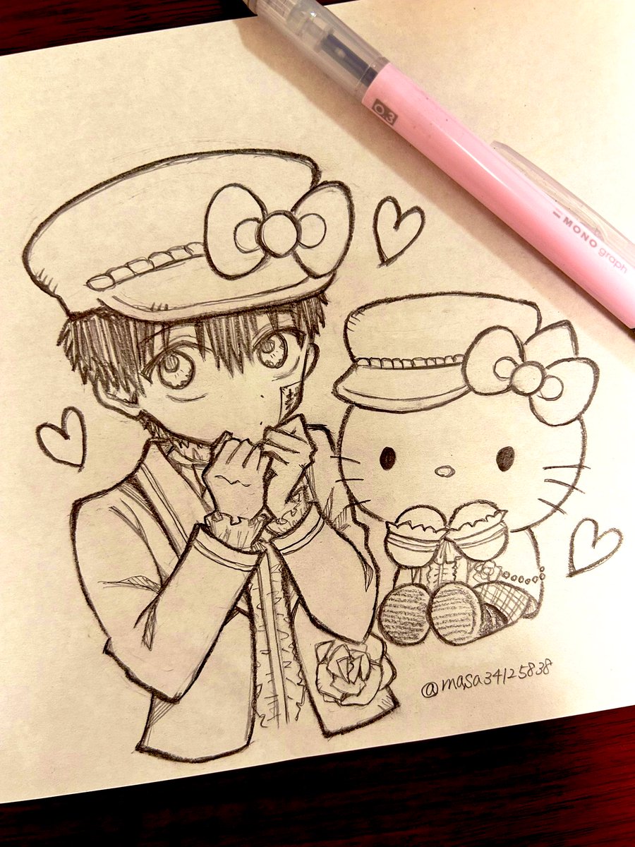 サンリオコラボの花子くんあざといと思って描いたけど、全然あざとく描けなかったらくがき