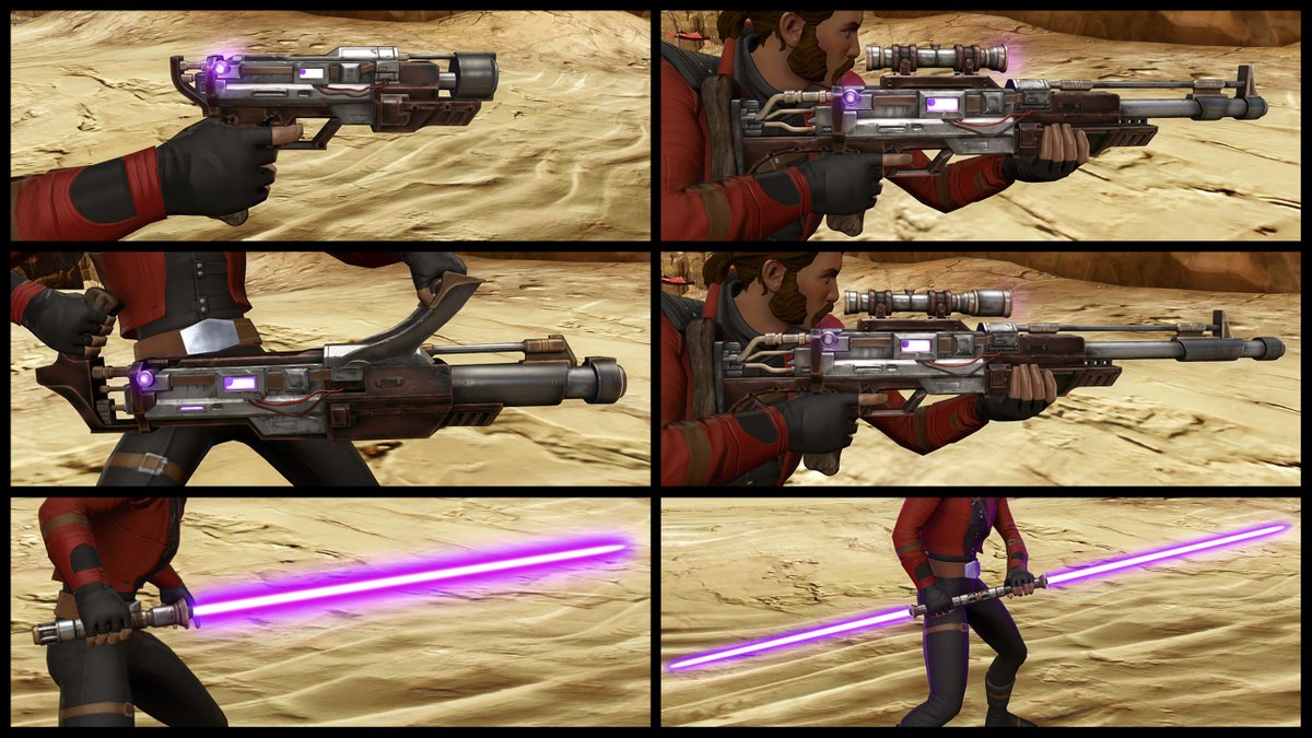 Amongst the seasonal rewards of the Galactic Season 4 “A Passage of Peace”, players can earn weapons from the Aratech Advanced Weapon Set such as Aratech Advanced Blaster, Sniper Rifle, or Lightsaber.