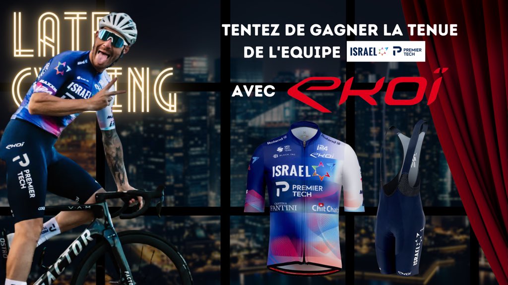 LateCycling's tweet image. 🚨 JEU CONCOURS 🚨

Tu veux la même classe que Nizzolo ou Derek Gee cet été ? 

RT + follow @LateCycling pour tenter de gagner la tenue @IsraelPremTech de notre partenaire #Ekoï 😍

Tirage au sort à la fin du Dauphiné !