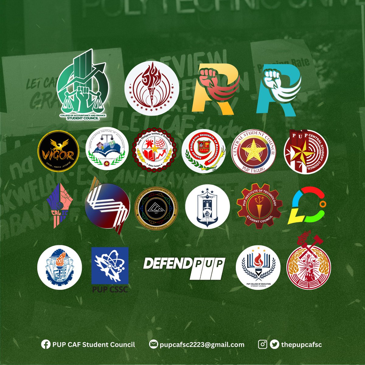 thepupcafsc's tweet photo. Mga nakaisang konseho at organisasyon:
#LetTheStudentsGraduate
#LetTheBranchesAndCampusesDecide
#ReviewRetentionPolicy
#PUPBudgetIncrease
#PUPHeedOurCalls https://t.co/e9PfWtce5H