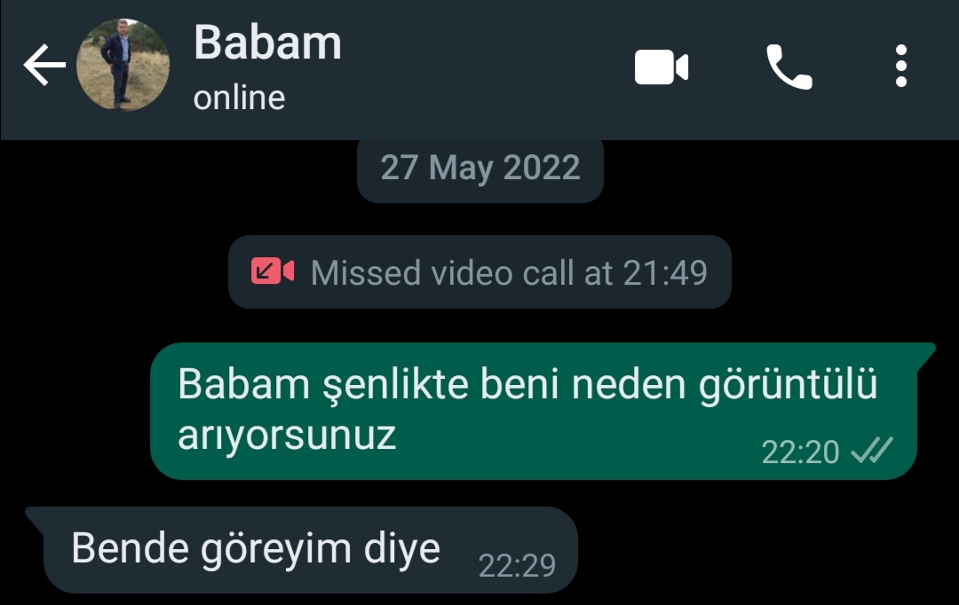 O an fark etmemiştim ama şu an bakınca bu mesaj beni çok üzdü