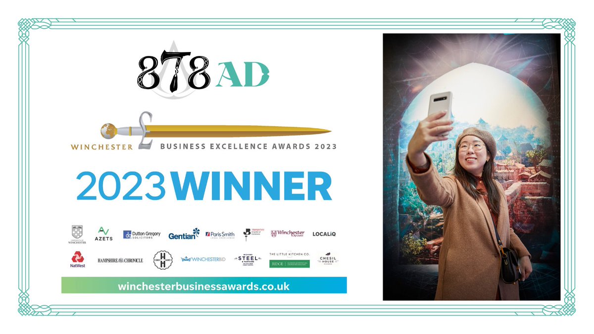 🏆 Winner of Winchester Business Excellence Awards 2023: Technology &amp; Innovation 🏆

We're thrilled to have been recognised with an award in the Winchester Business Excellence Awards 2023 for 878 AD, our latest visitor attraction!