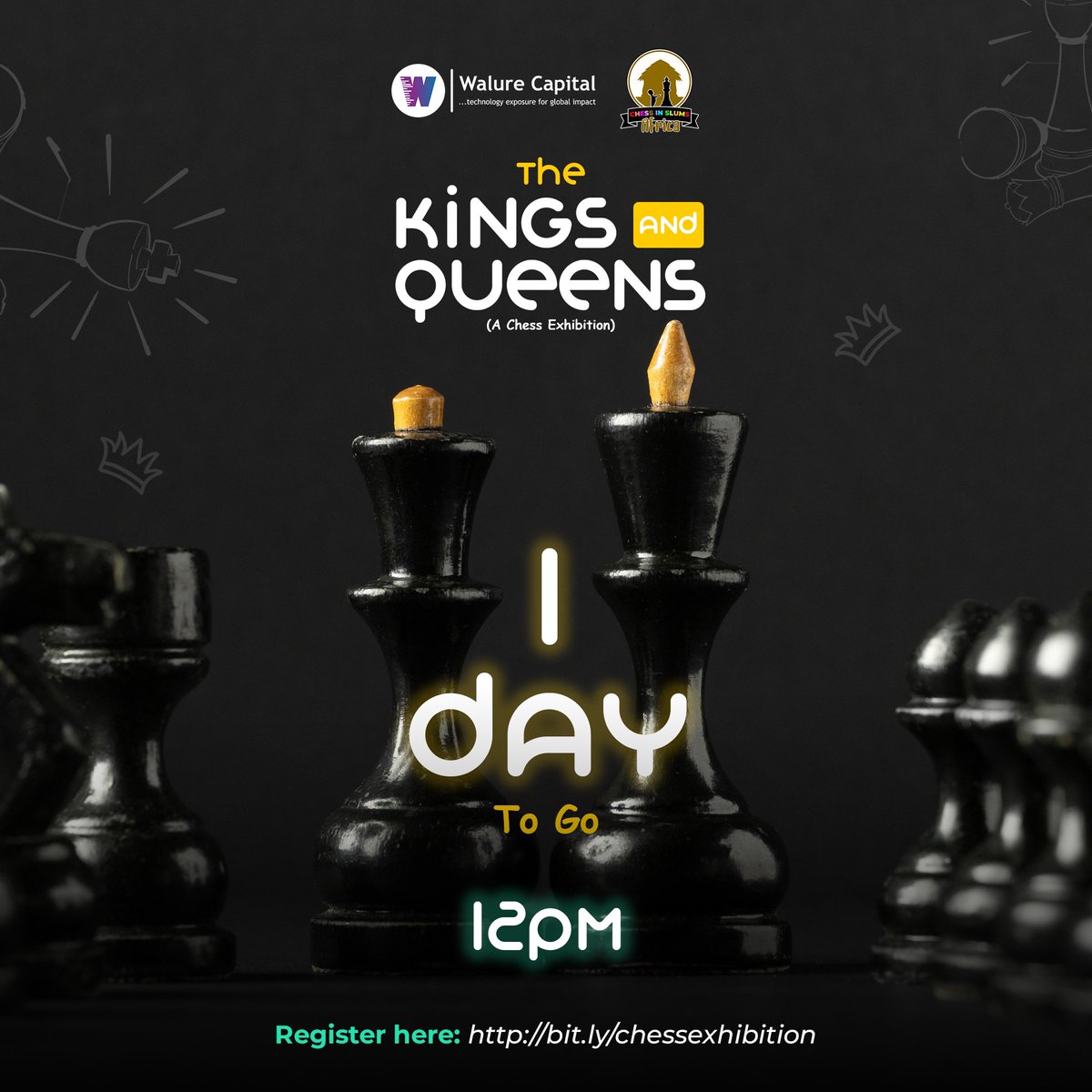 Proudly supported by WalureCapital, we're bringing the world of chess to everyone. 🤝♟️ Prepare for an epic chess exhibition and the birth of a new era of possibilities. 1 DAY TO GO 🔥 @chessinslums 

bit.ly/chessexhibition 

#ChessinSlums #WalureCapital #Tech