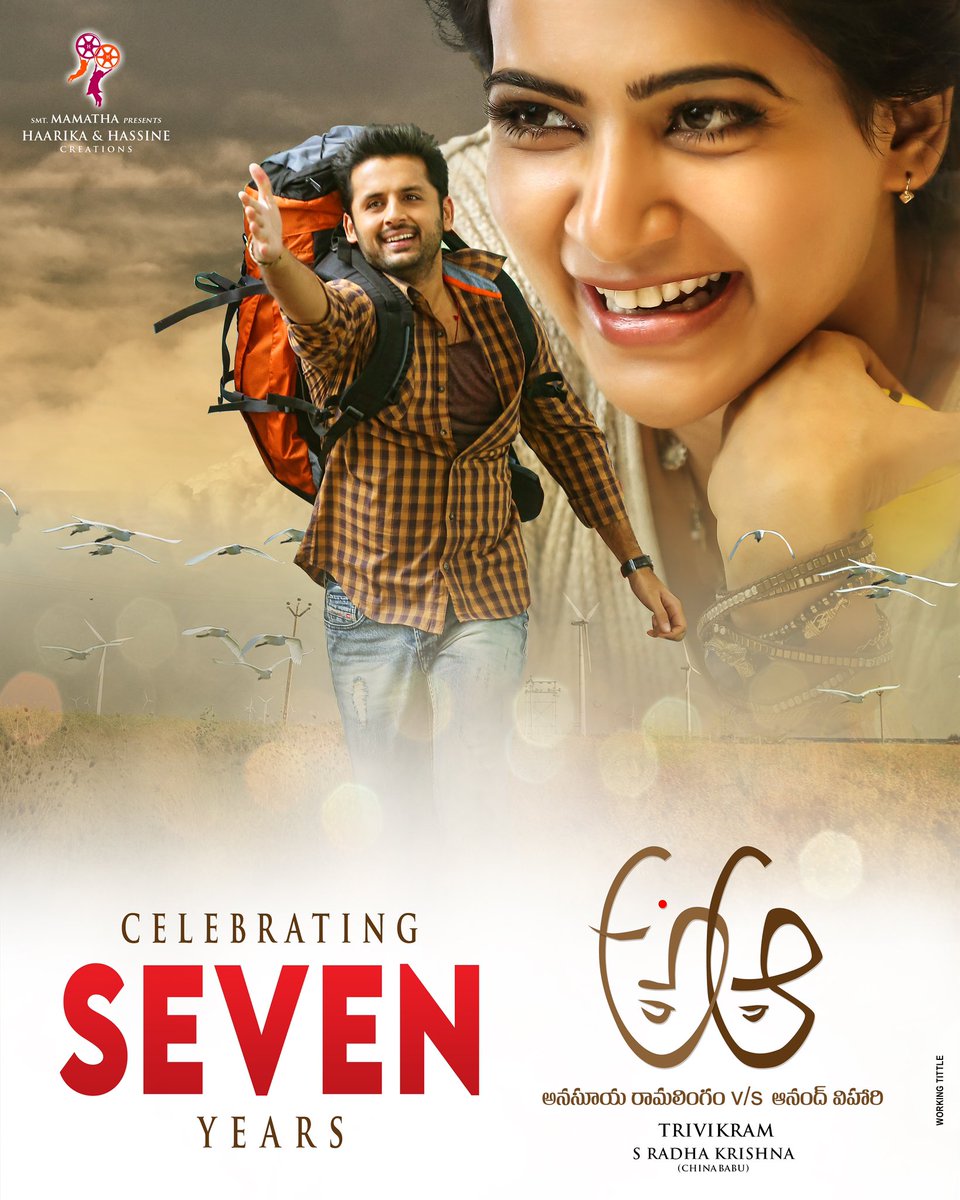 ursniresh's tweet photo. #7YearsForAAa
#AAa @actor_nithiin #Trivikram @Samanthaprabhu2 @anupamahere @MickeyJMeyer https://t.co/jbE0pBnO9m