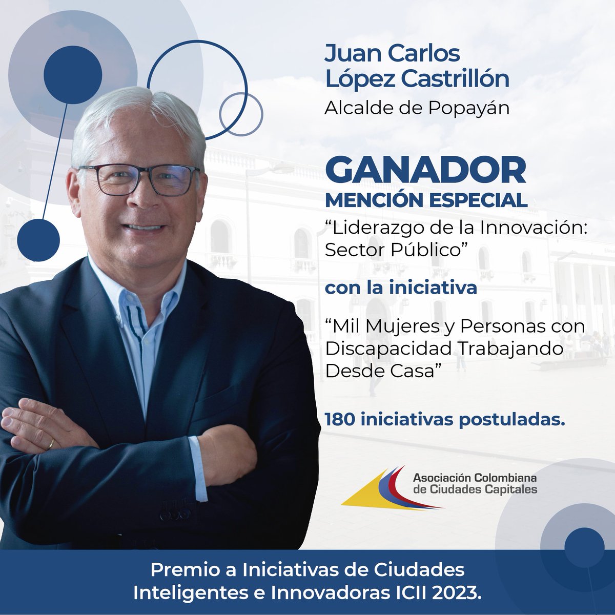 jclopezcastri's tweet photo. Con mucha gratitud, en nombre de Popayán y en representación de todos los emprendedores, recibo este reconocimiento.
 
Trabajamos por una ciudad más competitiva y con mejores oportunidades. #PremjosICII23 #SmartCityBog https://t.co/fBEET6xvLM