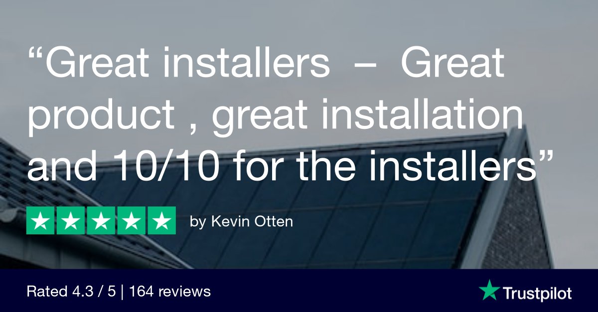 5 star review from our solar pv + Tesla Powerwall battery storage client.

#Renewables #RenewableEnergy #SolarPower #SolarPanels #TrustPilot #NorthWales #Wales #WelshBusiness
