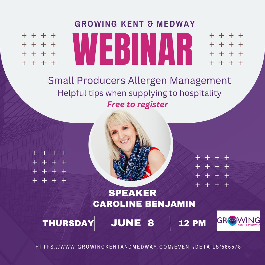 Small producer - need guidance when providing allergen information for hospitality?

Attend the free webinar hosted by <a href="/GrowingKent_Med/">Growing Kent & Medway</a>  - Thursday 8 June at 12:00pm 
<a href="/ProducedinKent/">Produced in Kent Ltd</a> <a href="/Kent_Online/">KentOnline</a> <a href="/KentFoodDrink/">Kent Food & Drink</a> <a href="/KentFoodShow/">the SCOFF & QUAFF</a> <a href="/foodkent/">Kent Food & Drink</a>
growingkentandmedway.com/event/details/…
#allergenmanagement