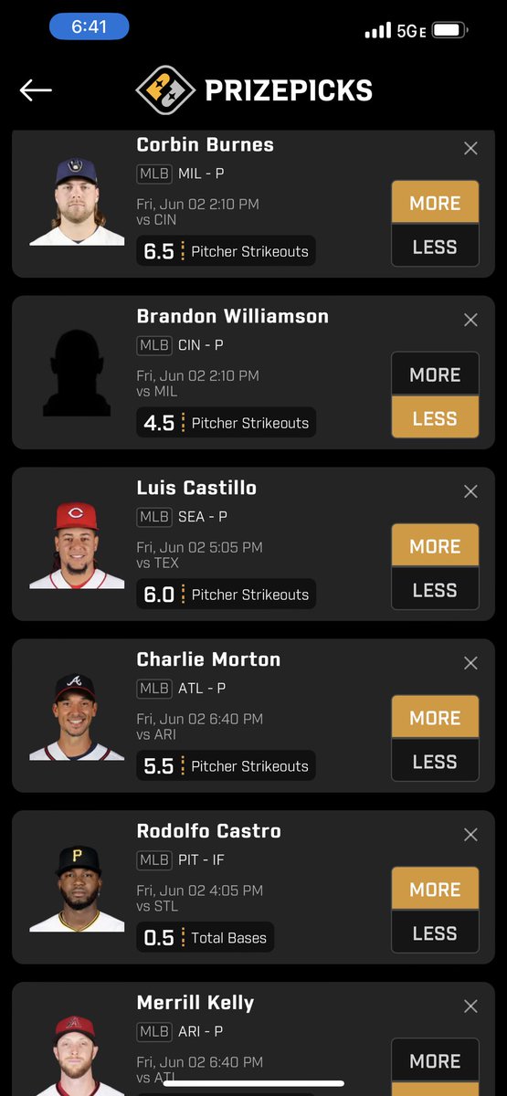 payoutpickz's tweet image. 🚨PRIZEPICKS MIX N MATCH PLAYS 🚨

BURNES O 6.5 K’s
WILLIAMSON U 4.5 K’s
CASTILLO O 6 K’s 
MORTON O 5.5 K’s
CASTRO O .5 TB
KELLY U 5.5 K’s

WE BEEN HOT… LIKE IF TAILING 💰
#GamblingTwiiter #Dfs #PrizePicks #NBA #PrizePicksNba #NHA #PrizePicksMLB #fliff #sportsbetting