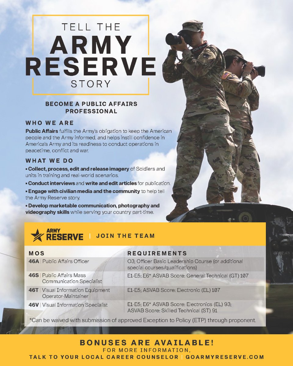 Help tell the #USArmyReserve story.