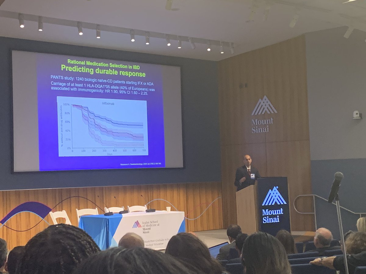 Dr. Ananthakrishnan delivering the annual Lloyd Mayer Lecture.
