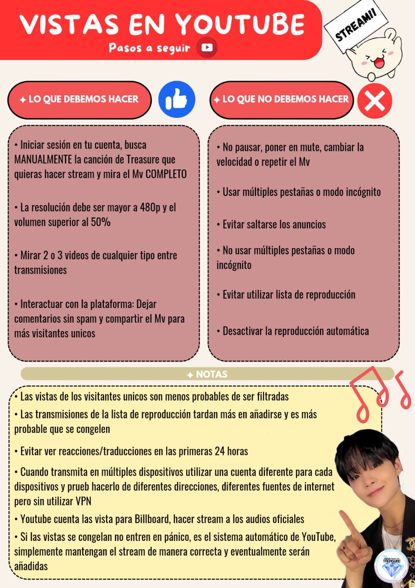 DLatamFT's tweet photo. [ 📒] TEUTORIAL de YOUTUBE📽️

Hacer Stream en esta plataforma es importante✨, aumentemos los números, por países 💕 y ayudemos con el MASS STREAMING de GOING CRAZY🔥😎 Meta 100 M 🔔💯🏆 

STREAM GOING CRAZY
#Stream_For_미쳐가네_100Mviews
#TREASURE #트레저
@treasuremembers

~💎 https://t.co/YxhG8MiLcN