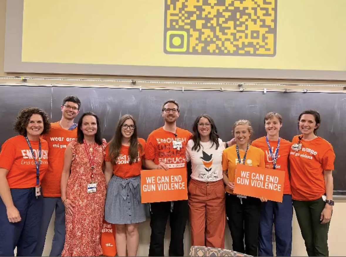 We #WearOrange in honor of every victim and survivor of gun violence.  As pediatricians, #ThisIsOurLane to help #ProtectOurKids and #EndGunViolence. 
🧡🧡