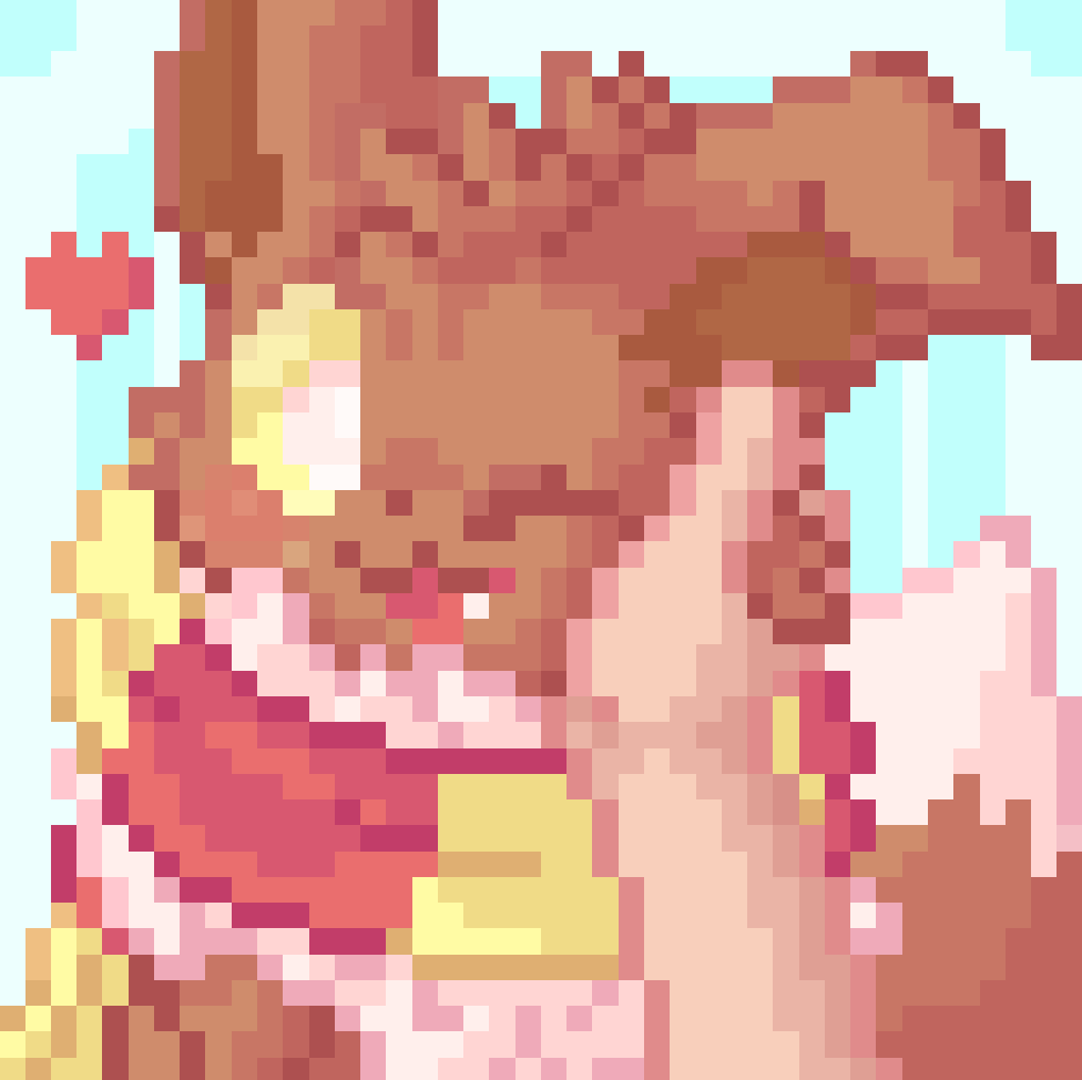 Cheek rub Trying out some new stuff so tell me what you think #Eevee #pixelart #Pokemon #oc