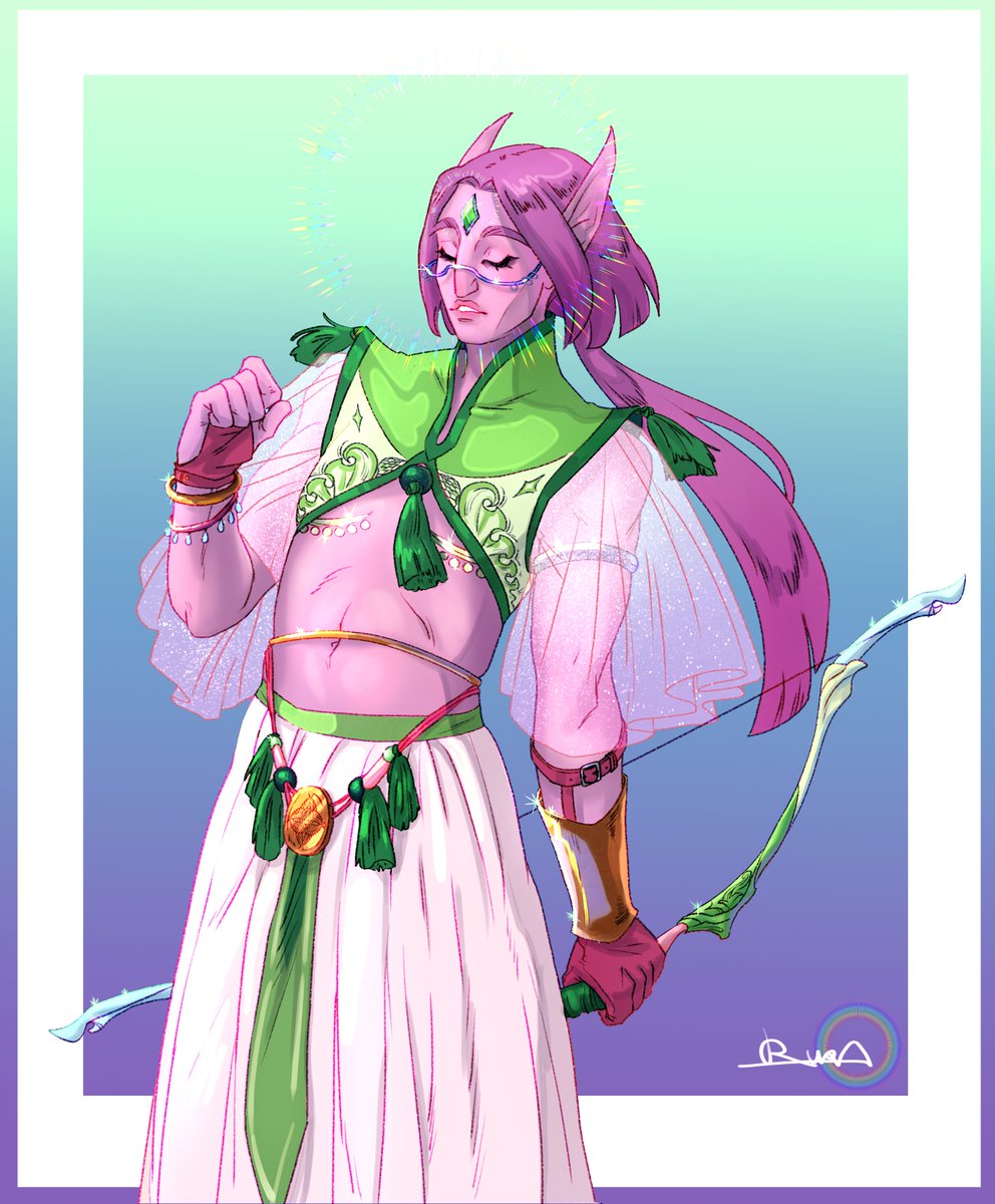 Kiradraws1's tweet photo. Happy pride, have a very queer eladrin https://t.co/SYuHOjMiDP