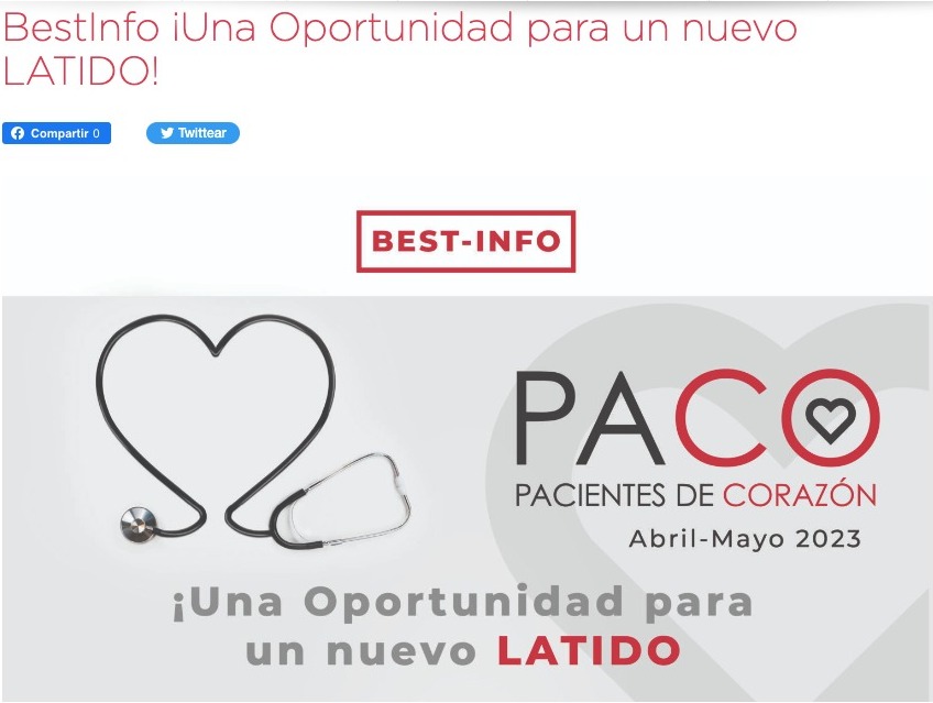 PACO_Asociacion's tweet photo. Te compartimos el link donde podrás ver las actividades que llevamos a cabo en los meses pasados.

También podrás encontrar información relevante para el cuidado de tu 🫀🫶🏽.
#bestinfo #actividades #PacientesDeCorazón #SaludCardiovascular 

https://t.co/IXkwsPikua https://t.co/oxk2ZnTnt6
