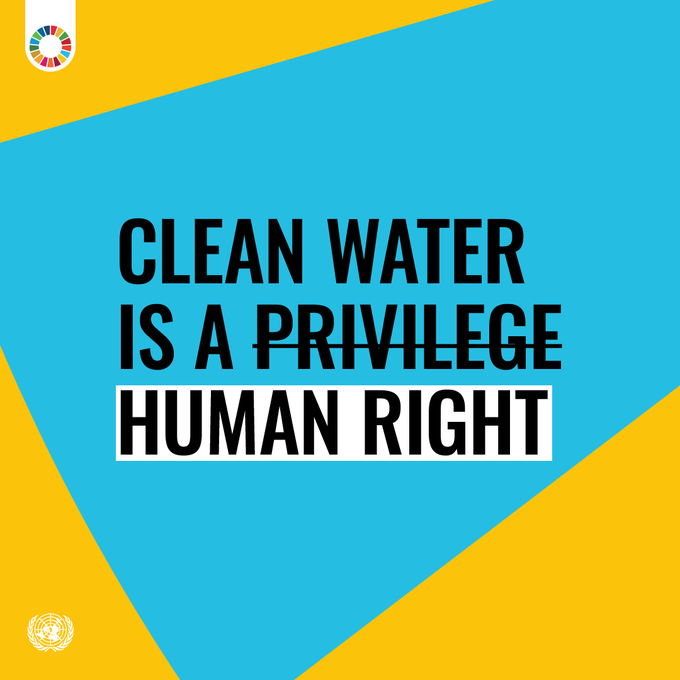 Clean water is a human right, not a privilege.

Yet worldwide, 2 billion people still lack access to safe drinking water.

We need #WaterAction to guarantee affordable, accessible &amp; safe water for all. un.org/sustainabledev… #StandUp4HumanRights