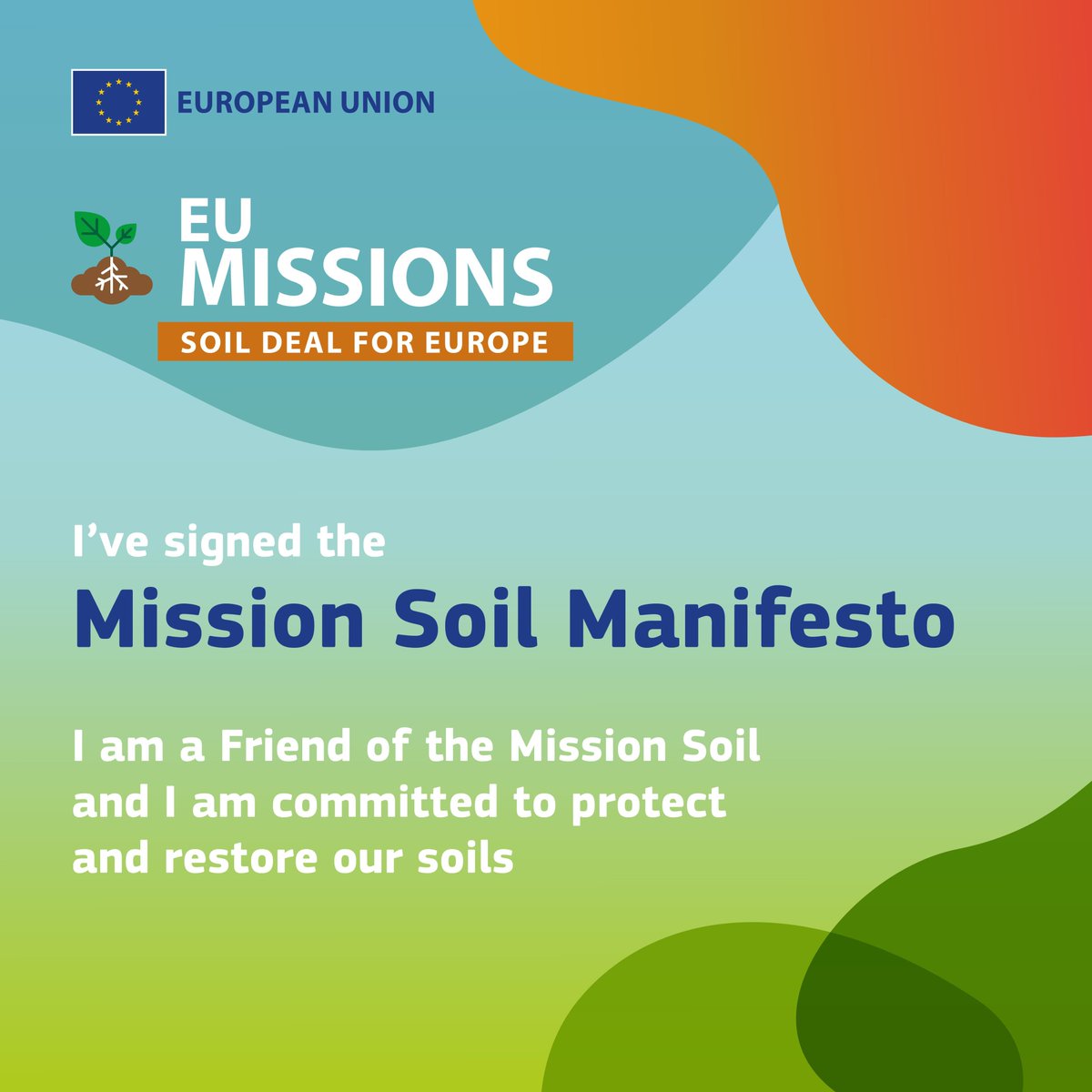 I've Signed the Mission Soil Manifesto Initiated by #EuropeanUnion 

@EUAgri  For the support of our soil, let's make it happen with #SaveSoil

#AgriResearch  #ConsciousPlanet